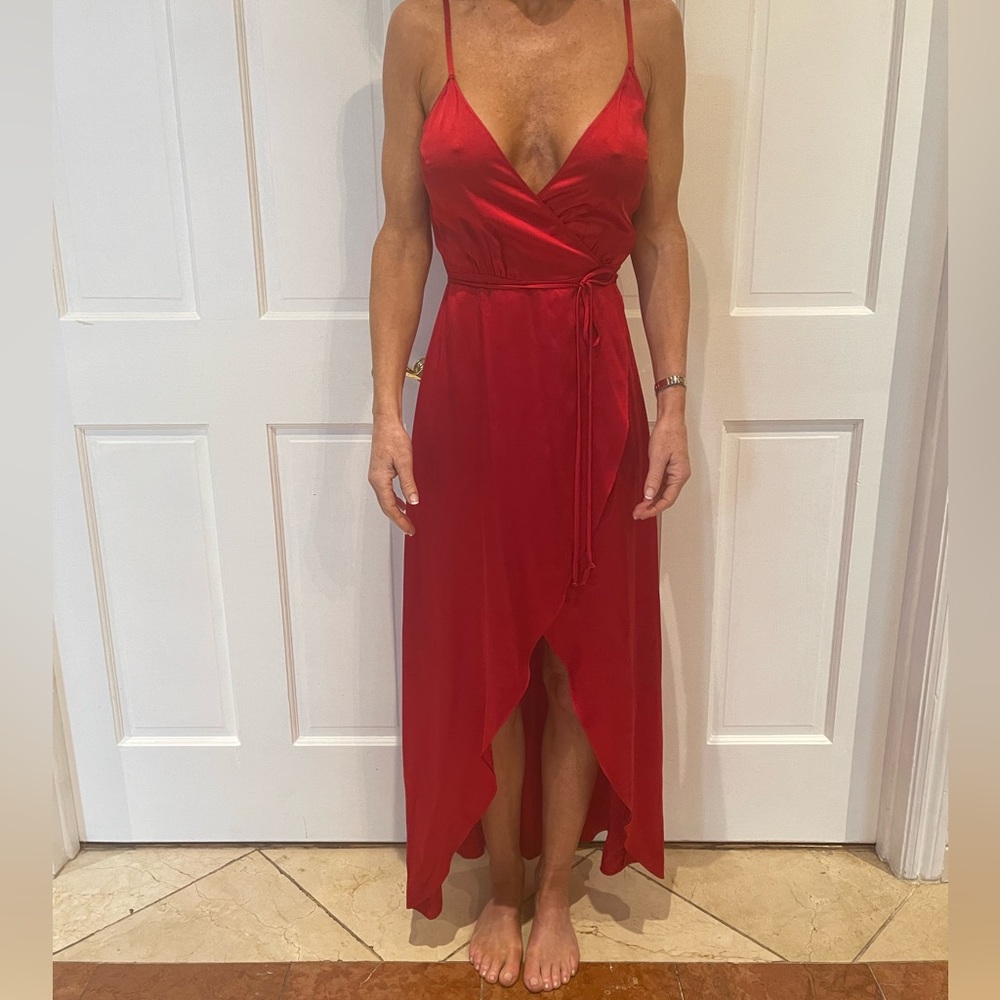 Reformation red wrap dress